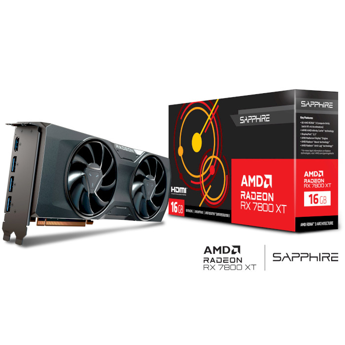 Видеокарта SAPPHIRE AMD Radeon RX 7800 XT 16GB (21330-01-20G)