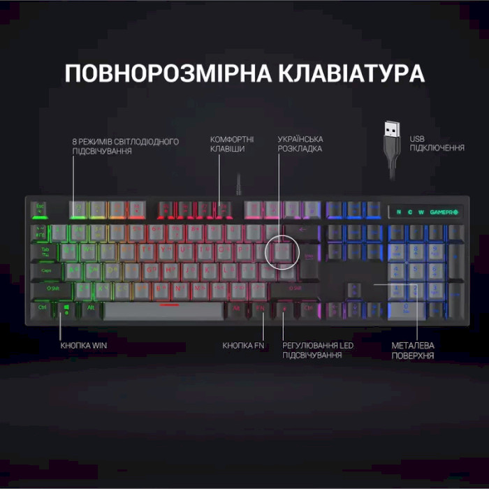 Клавиатура GAMEPRO MK105 Blue Switch