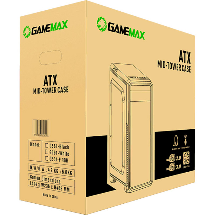 Корпус GAMEMAX G561-FRGB White
