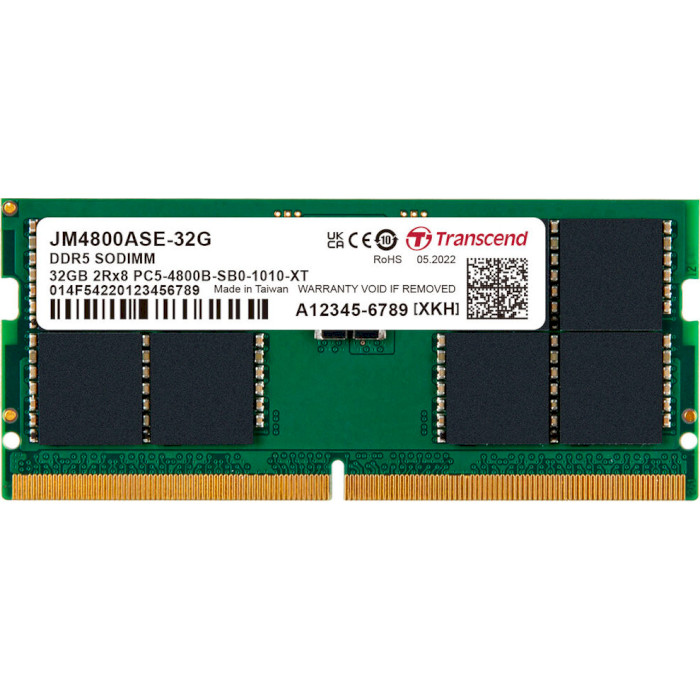 Модуль пам'яті TRANSCEND JetRam SO-DIMM DDR5 4800MHz 32GB (JM4800ASE-32G)
