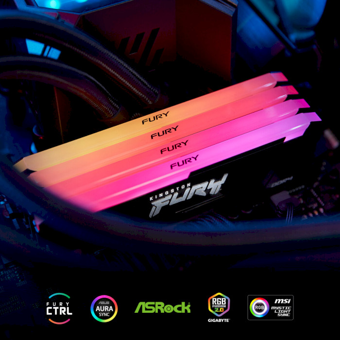 Модуль памяти KINGSTON FURY Beast RGB DDR4 3200MHz 16GB Kit 2x8GB (KF432C16BB2AK2/16)