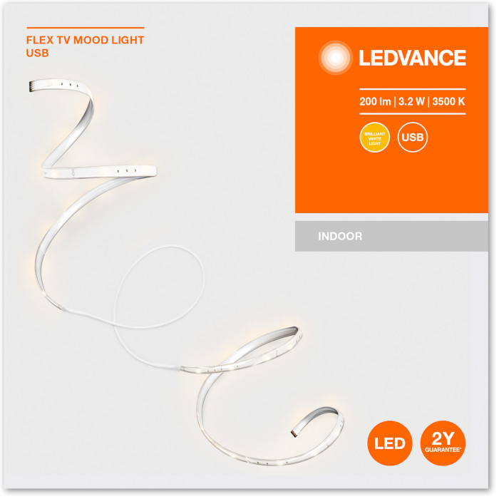 Светодиодная лента LEDVANCE Flex TV Mood Light USB White 1м (4058075666894)