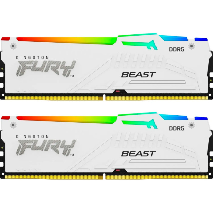 Модуль пам'яті KINGSTON FURY Beast RGB White DDR5 6000MHz 32GB Kit 2x16GB (KF560C40BWAK2-32)