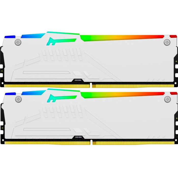 Модуль пам'яті KINGSTON FURY Beast RGB White DDR5 6000MHz 32GB Kit 2x16GB (KF560C40BWAK2-32)