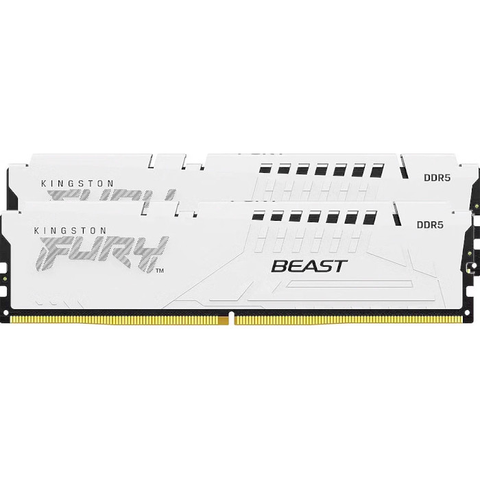 Модуль пам'яті KINGSTON FURY Beast White DDR5 6000MHz 32GB Kit 2x16GB (KF560C40BWK2-32)