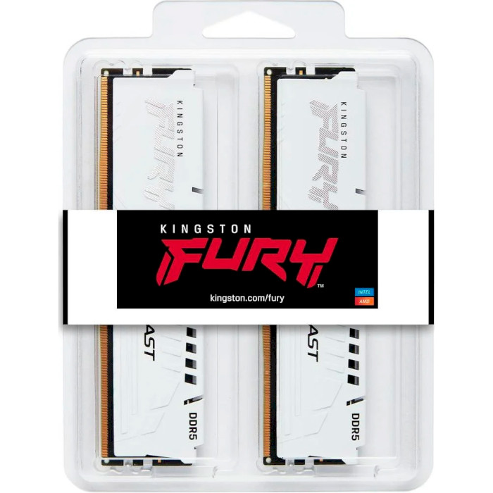 Модуль памяти KINGSTON FURY Beast White DDR5 6000MHz 32GB Kit 2x16GB (KF560C40BWK2-32)