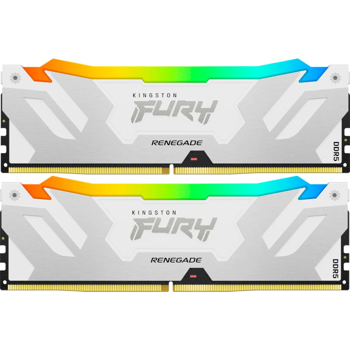 Модуль памяти KINGSTON FURY Renegade RGB White/Silver DDR5 6400MHz 32GB Kit 2x16GB (KF564C32RWAK2-32)