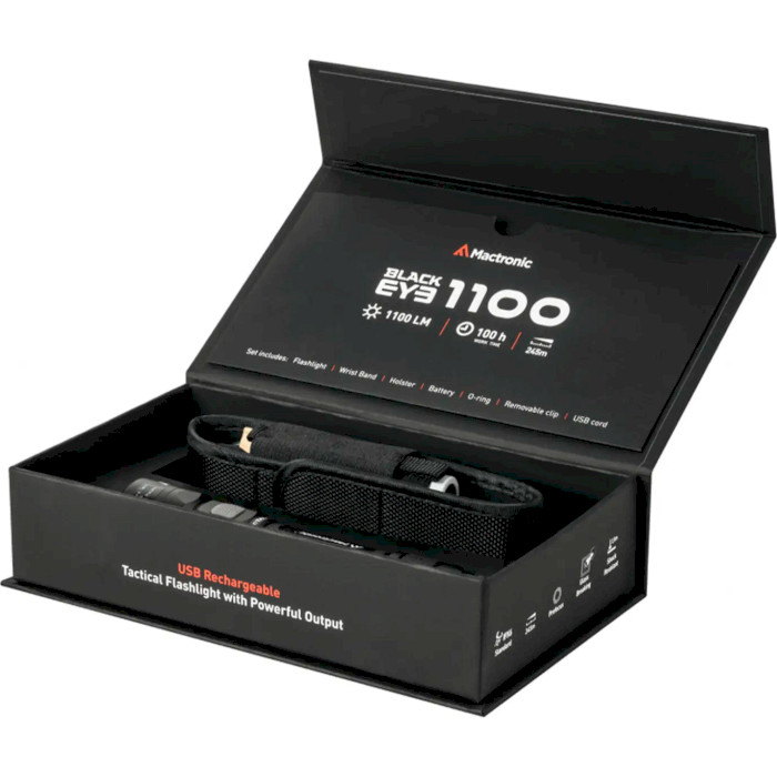Ліхтар тактичний MACTRONIC Black Eye 1100 Rechargeable Black (THH0043)