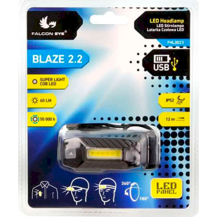 Ліхтар налобний FALCON EYE Blaze 2.2 Black (FHL0023)