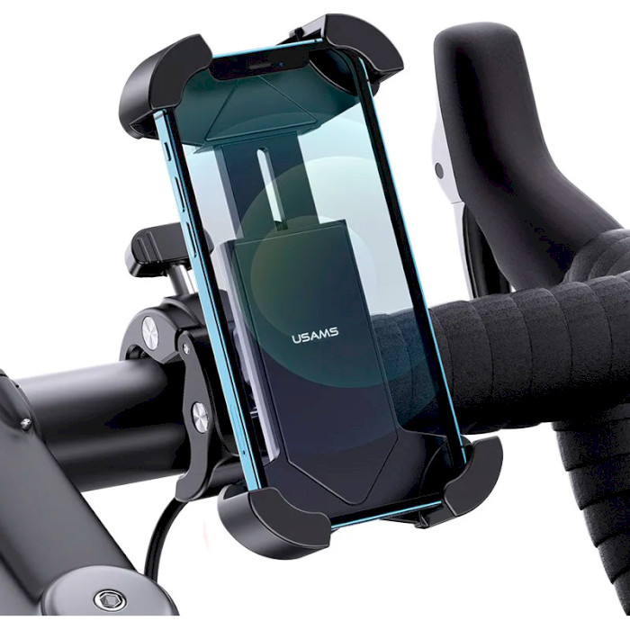 Велодержатель для смартфона USAMS US-ZJ064 Cycling Shockproof Phone Holder Black (ZJ064ZJ01)