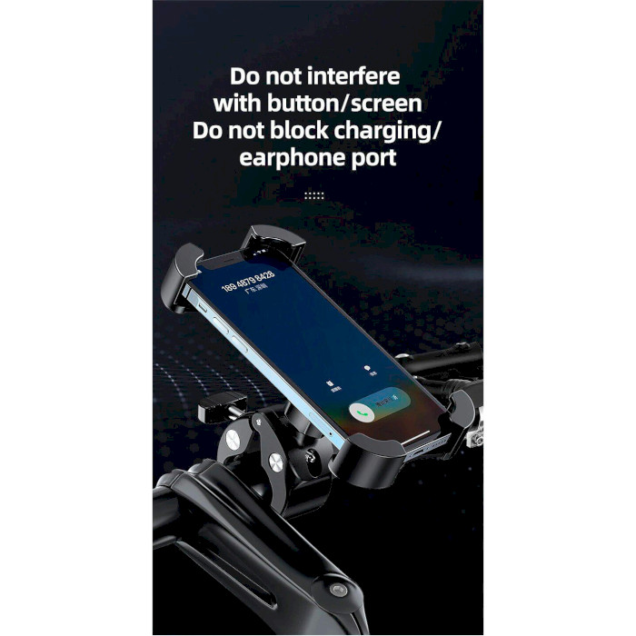 Велодержатель для смартфона USAMS US-ZJ064 Cycling Shockproof Phone Holder Black (ZJ064ZJ01)