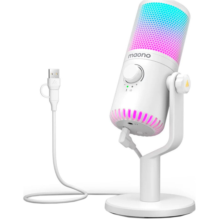 Микрофон для стриминга/подкастов MAONO DM30 RGB White