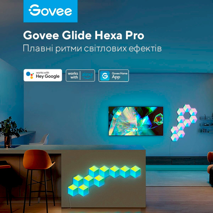 Модулі розширення для розумної світлової панелі GOVEE H6066 Glide Hexa Pro LED Light Panels 10pcs