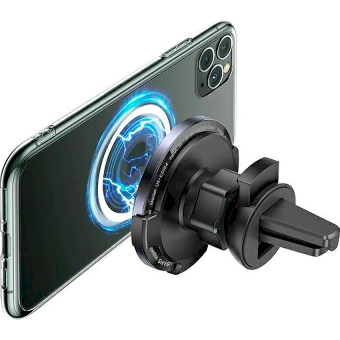 Автотримач для смартфона з бездротовою зарядкою USAMS US-CD164 Magnetic Air Vent Car Holder with 15W Wireless Charger Transparent (CD164DZ02)