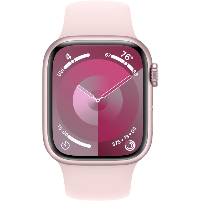 Смарт-годинник APPLE Watch Series 9 GPS 45mm Pink Aluminum Case with Light Pink Sport Band S/M (MR9G3QP/A)