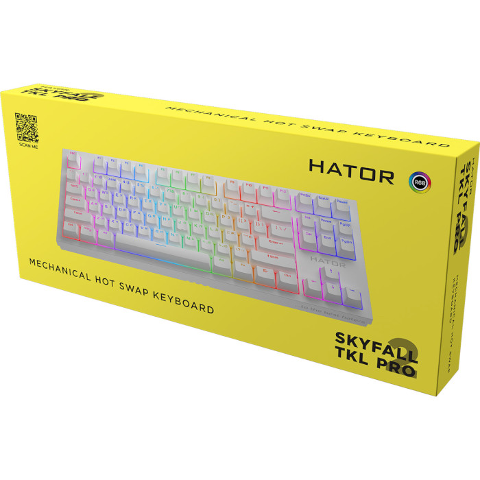 Клавиатура HATOR Skyfall 2 TKL Pro Orange White (HTK-751)