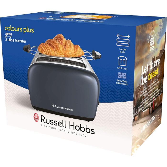 Тостер RUSSELL HOBBS Colours Plus 2 Slice Gray (26552-56)