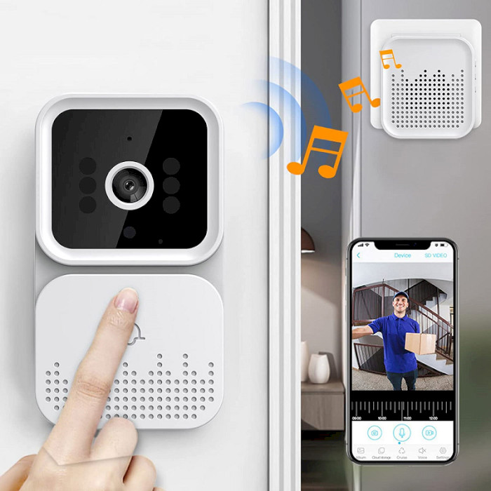 Розумний відеодзвінок WiFi Smart Doorbell M6 White