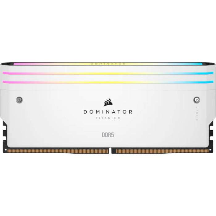 Модуль пам'яті CORSAIR Dominator Titanium RGB White DDR5 6000MHz 32GB Kit 2x16GB (CMP32GX5M2B6000C30W)