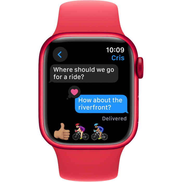Смарт-часы APPLE Watch Series 9 GPS 45mm (PRODUCT)RED Aluminum Case with (PRODUCT)RED Sport Band M/L (MRXK3QP/A)