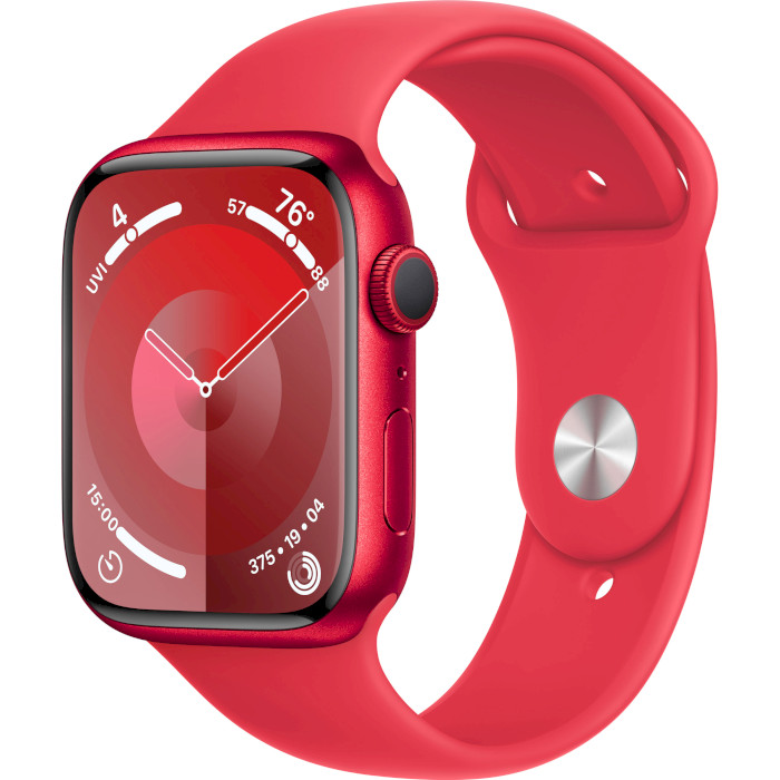 Смарт-часы APPLE Watch Series 9 GPS 45mm (PRODUCT)RED Aluminum Case with (PRODUCT)RED Sport Band S/M (MRXJ3QP/A)
