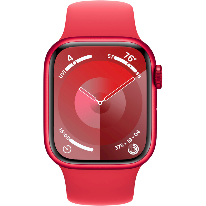 Смарт-годинник APPLE Watch Series 9 GPS 45mm (PRODUCT)RED Aluminum Case with (PRODUCT)RED Sport Band S/M (MRXJ3QP/A)