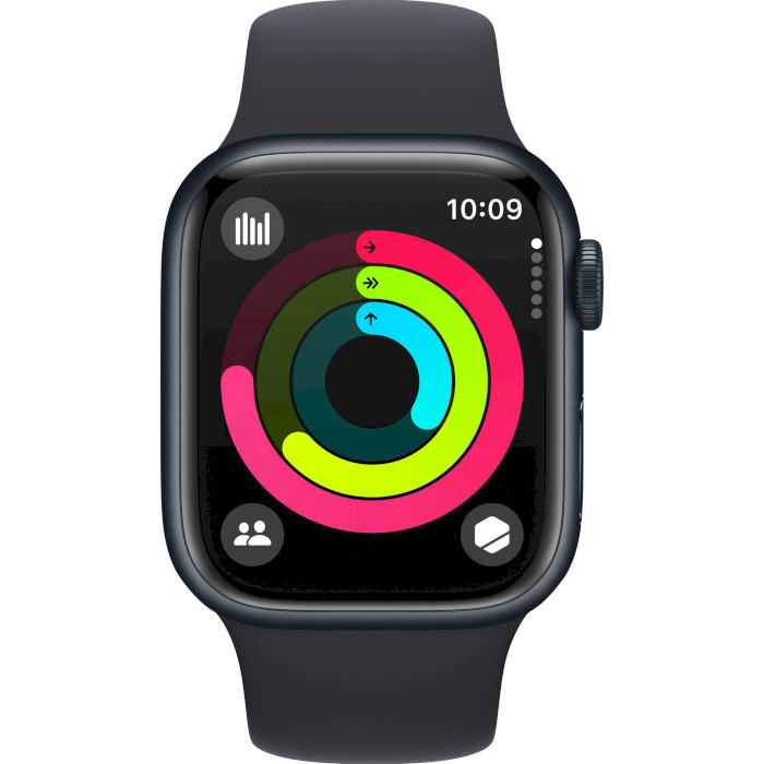 Смарт-годинник APPLE Watch Series 9 GPS 45mm Midnight Aluminum Case with Midnight Sport Band M/L (MR9A3QP/A)