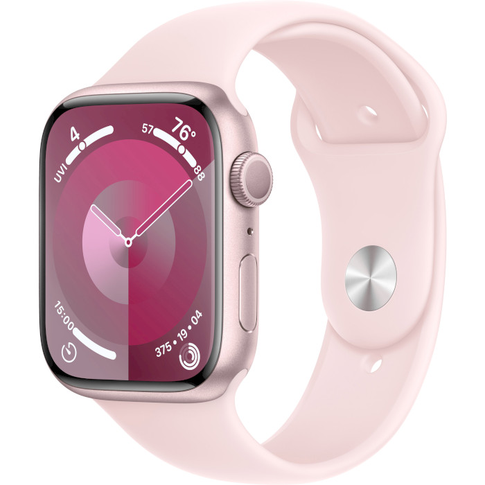 Смарт-годинник APPLE Watch Series 9 GPS 45mm Pink Aluminum Case with Light Pink Sport Band M/L (MR9H3QP/A)