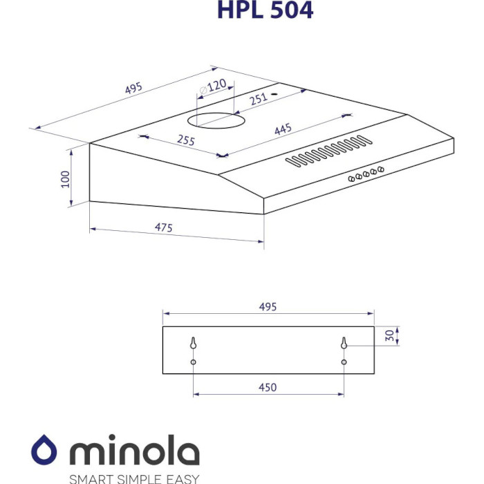 Витяжка MINOLA HPL 504 WH