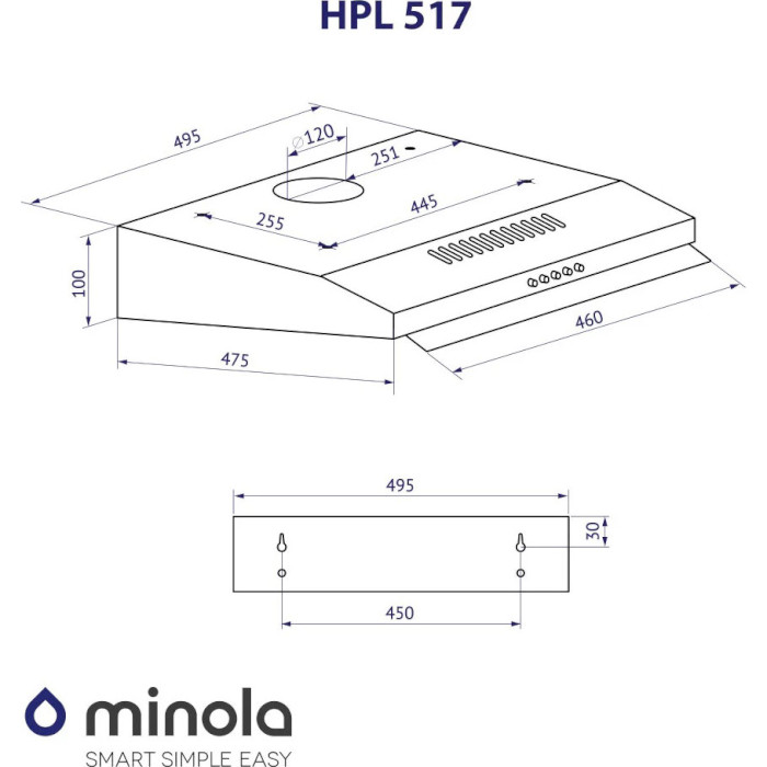 Витяжка MINOLA HPL 517 WH