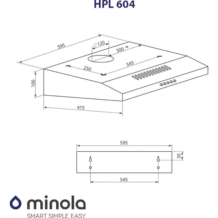 Витяжка MINOLA HPL 604 BL