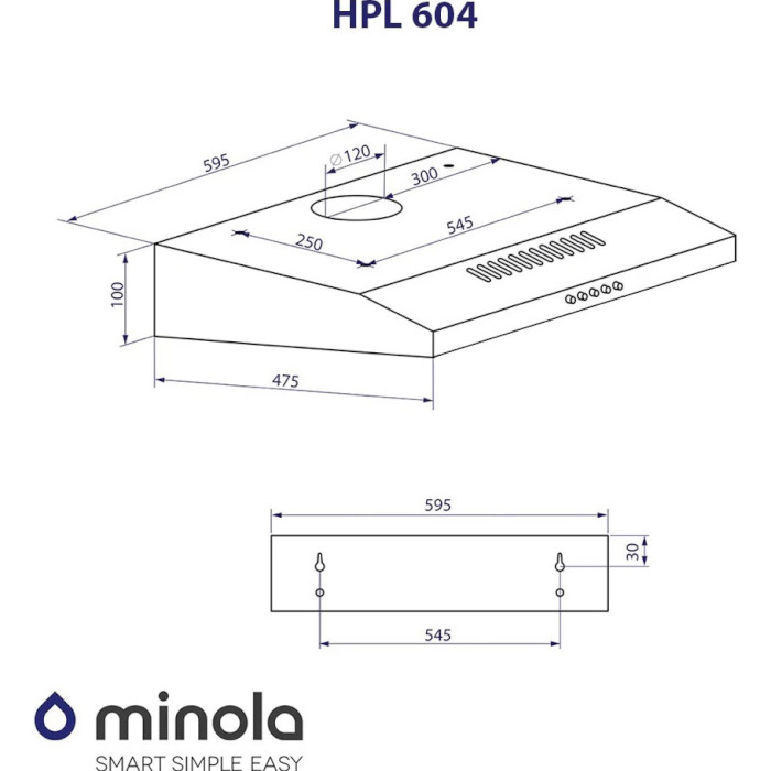 Витяжка MINOLA HPL 604 WH