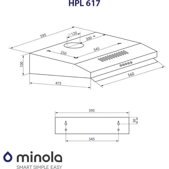 Витяжка MINOLA HPL 617 BL