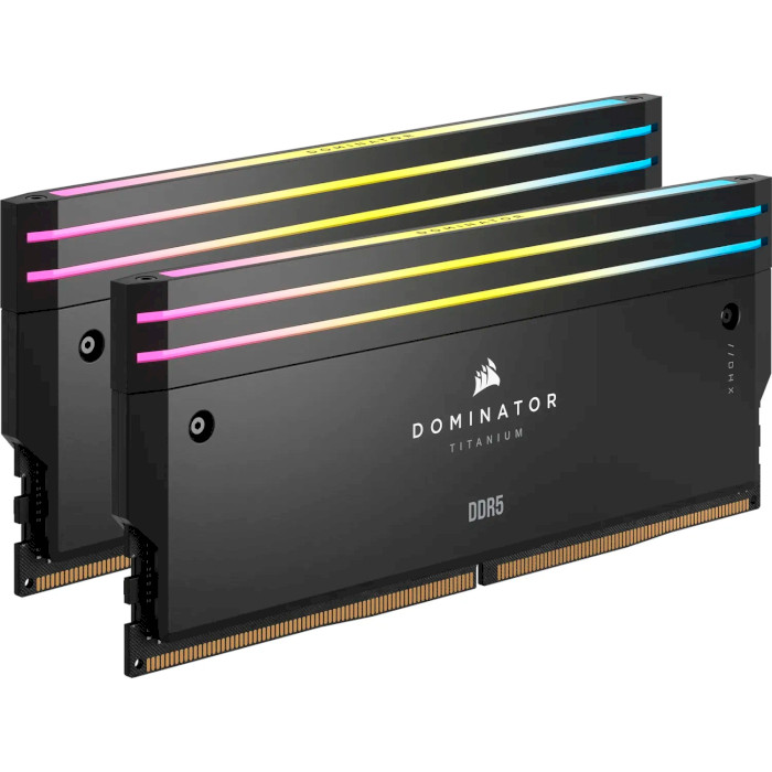 Модуль памяти CORSAIR Dominator Titanium RGB Black DDR5 6000MHz 32GB Kit 2x16GB (CMP32GX5M2B6000C30)
