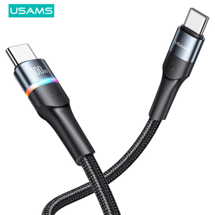 Кабель USAMS US-SJ537 U76 Type-C to Type-C 100W PD Fast Charging & Data Cable 1.2м Black (SJ537USB01)
