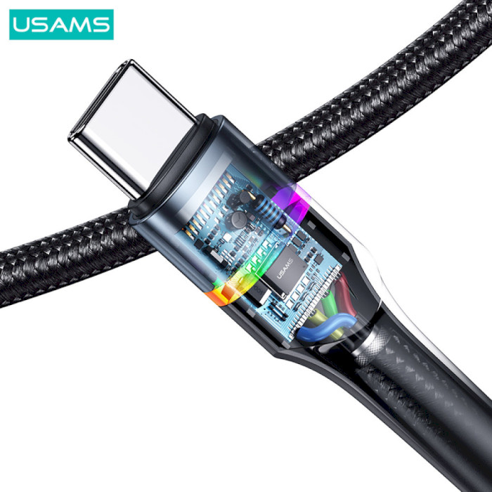 Кабель USAMS US-SJ537 U76 Type-C to Type-C 100W PD Fast Charging & Data Cable 1.2м Black (SJ537USB01)