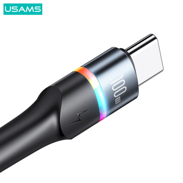 Кабель USAMS US-SJ537 U76 Type-C to Type-C 100W PD Fast Charging & Data Cable 1.2м Black (SJ537USB01)