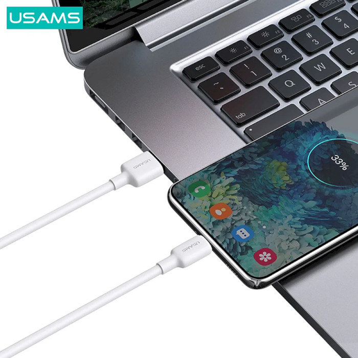 Кабель USAMS US-SJ622 U84 Type-C 3A Charging & Data Cable 0.5м White (SJ622USB01)