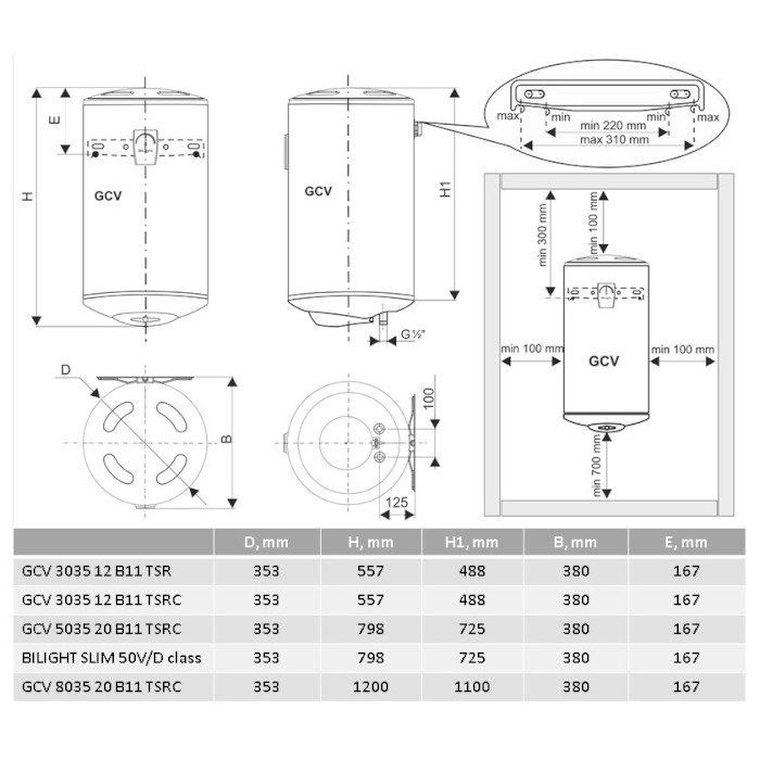 Водонагрівач TESY BiLight Slim 30V (GCV 30 35 12 B11 TSR)