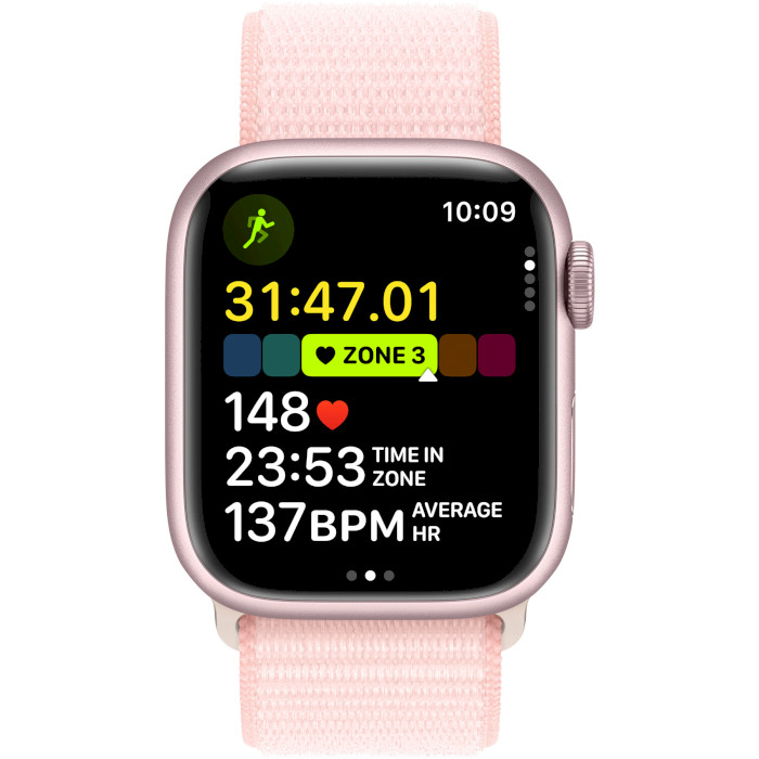 Смарт-часы APPLE Watch Series 9 GPS 41mm Pink Aluminum Case with Light Pink Sport Loop (MR953QP/A)