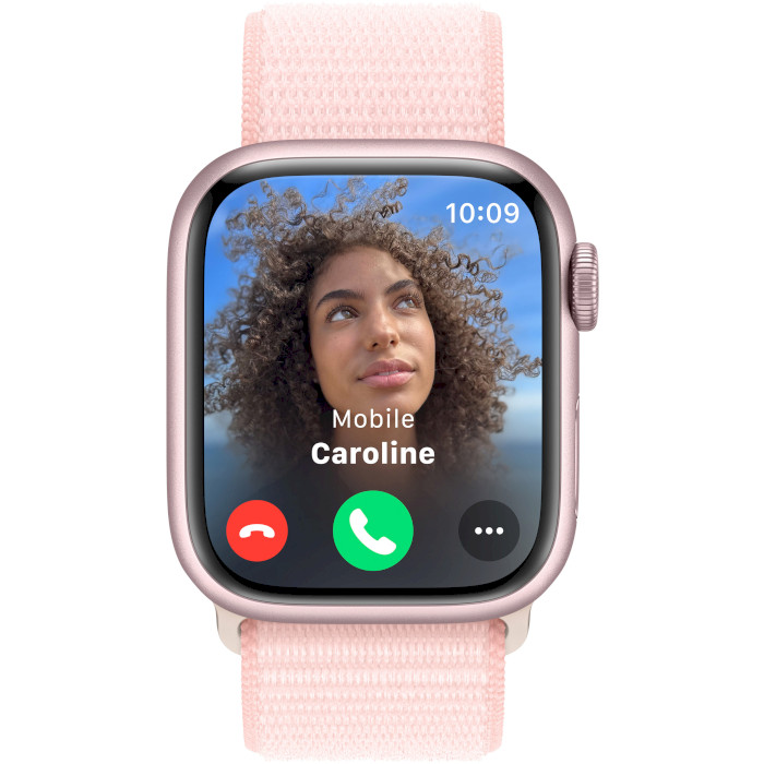 Смарт-годинник APPLE Watch Series 9 GPS 41mm Pink Aluminum Case with Light Pink Sport Loop (MR953QP/A)