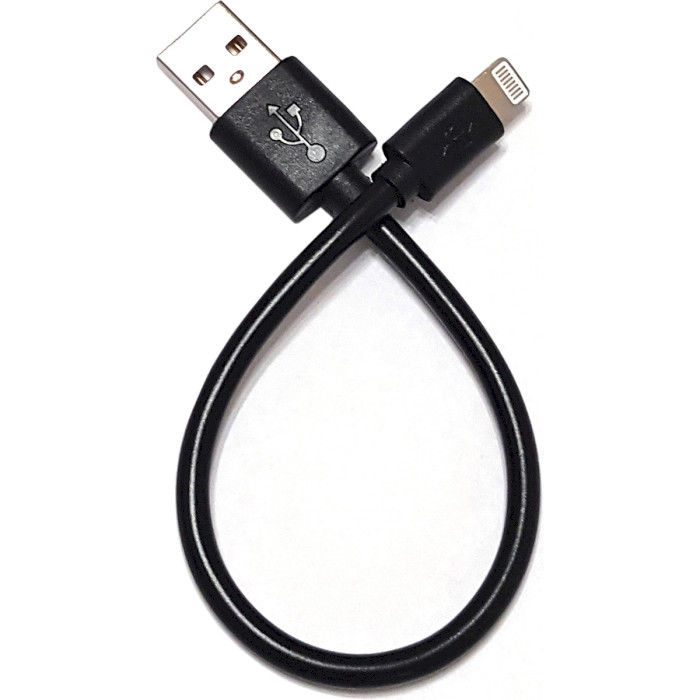 Кабель USB 2.0 AM/Lightning 0.2м Black (S0729)