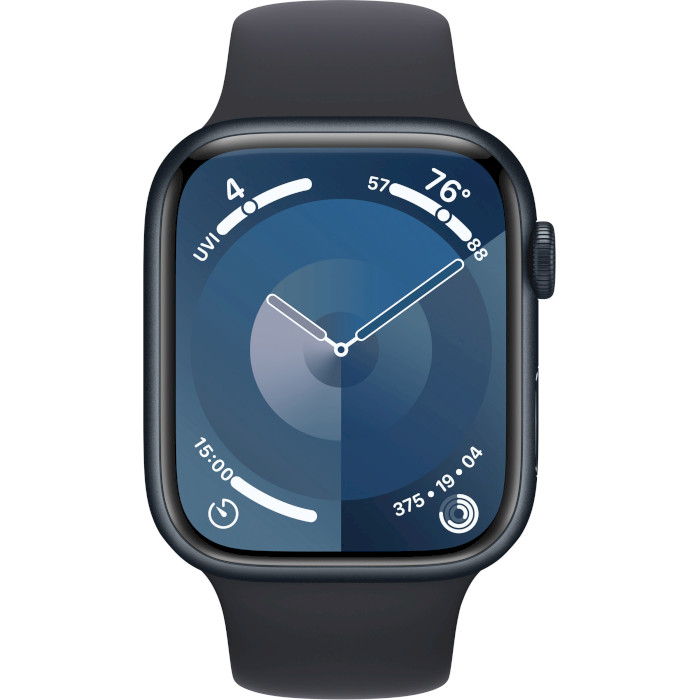 Смарт-часы APPLE Watch Series 9 GPS 45mm Midnight Aluminum Case with Midnight Sport Band S/M (MR993QP/A)
