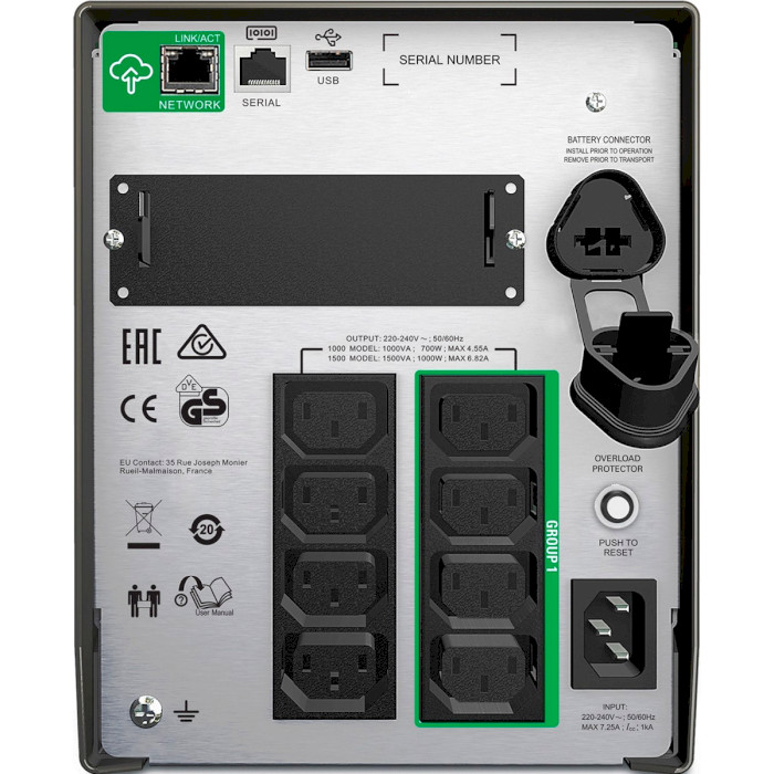 ДБЖ APC Smart-UPS 1500VA 230V IEC w/SmartConnect (SMT1500IC)