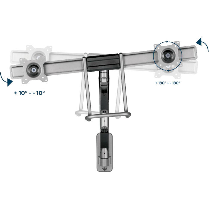 Крепление настенное для 2-х мониторов GEMBIRD MA-WA2-02 17"-32" Gray