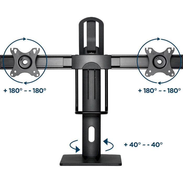 Подставка для 2-х мониторов GEMBIRD MS-D2-01 17"-27" Black