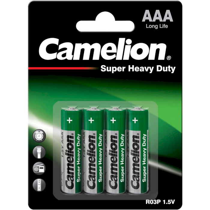 Батарейка CAMELION Super Heavy Duty AAA 4шт/уп (10000403)