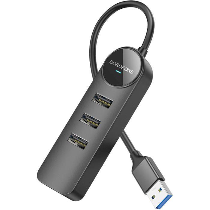 USB-хаб BOROFONE DH5 Erudite USB-A to 1xUSB3.0, 3xUSB2.0 (0.2m)