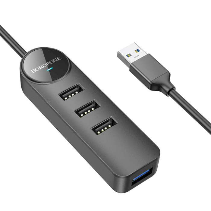 USB-хаб BOROFONE DH5 Erudite USB-A to 1xUSB3.0, 3xUSB2.0 (1.2m)