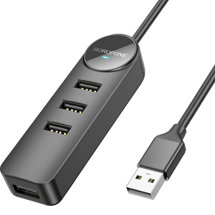 USB-хаб BOROFONE DH5 Erudite USB-A to 4xUSB2.0 (1.2m)